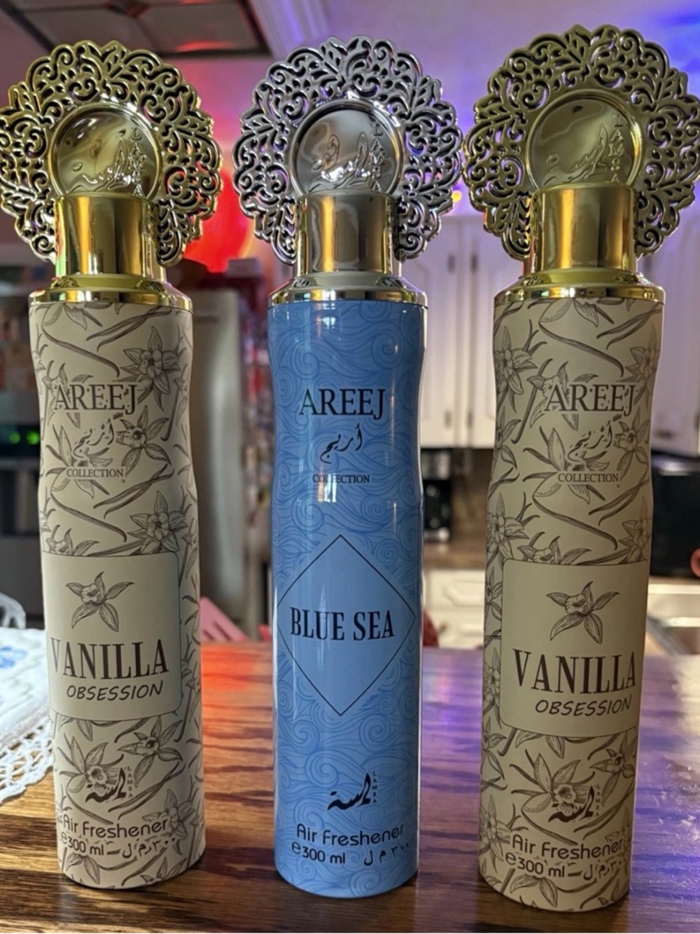 Areej by Lamsa Air Freshener Lot Vanilla Obsession & Blue Sea 300ml Set of 3